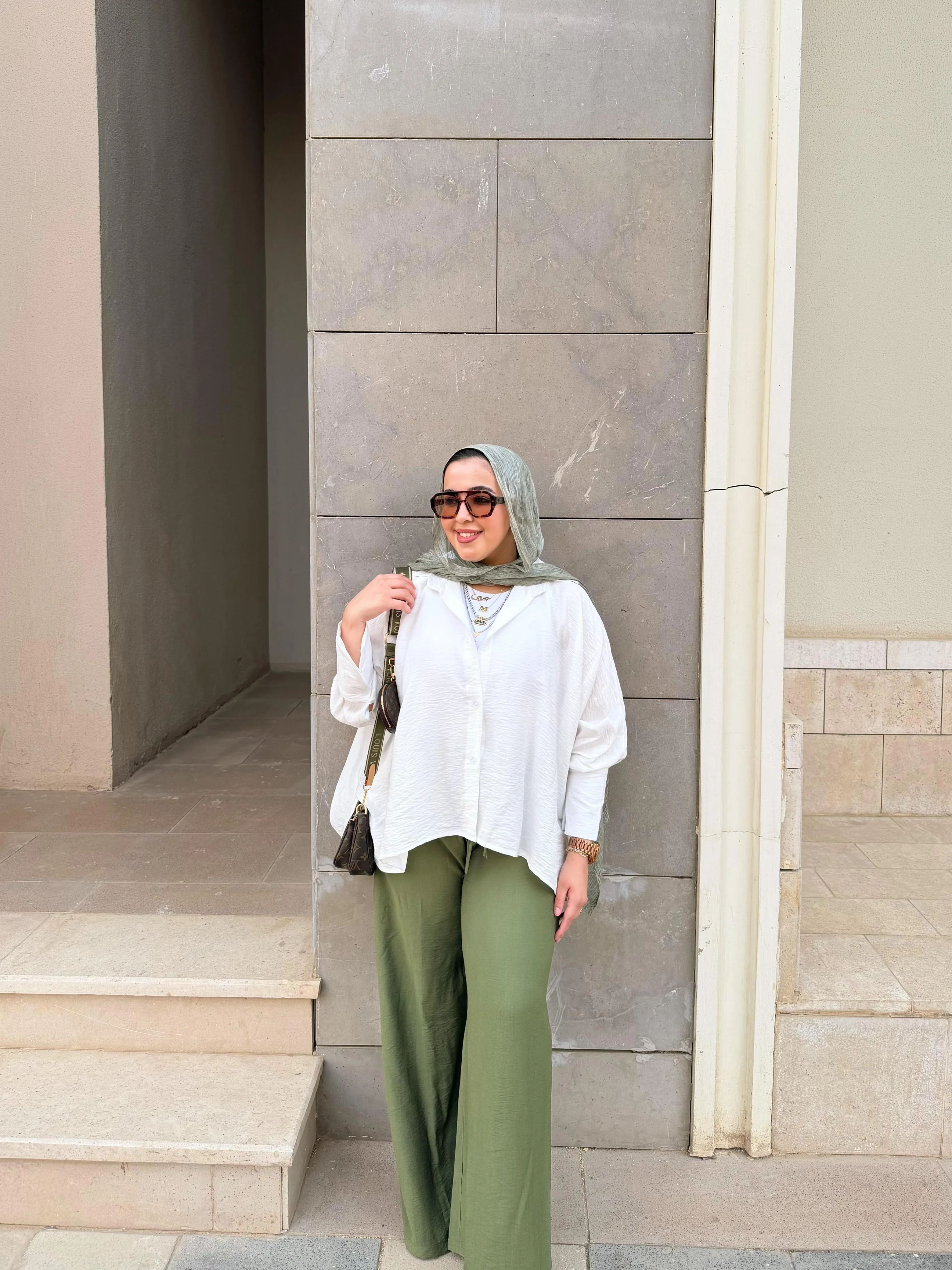 Olive linen pants