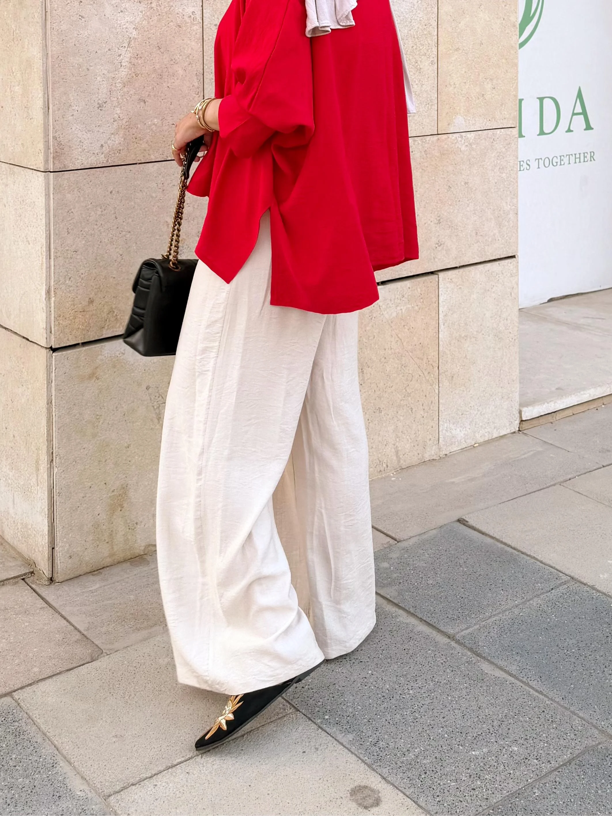 Beig linen pants