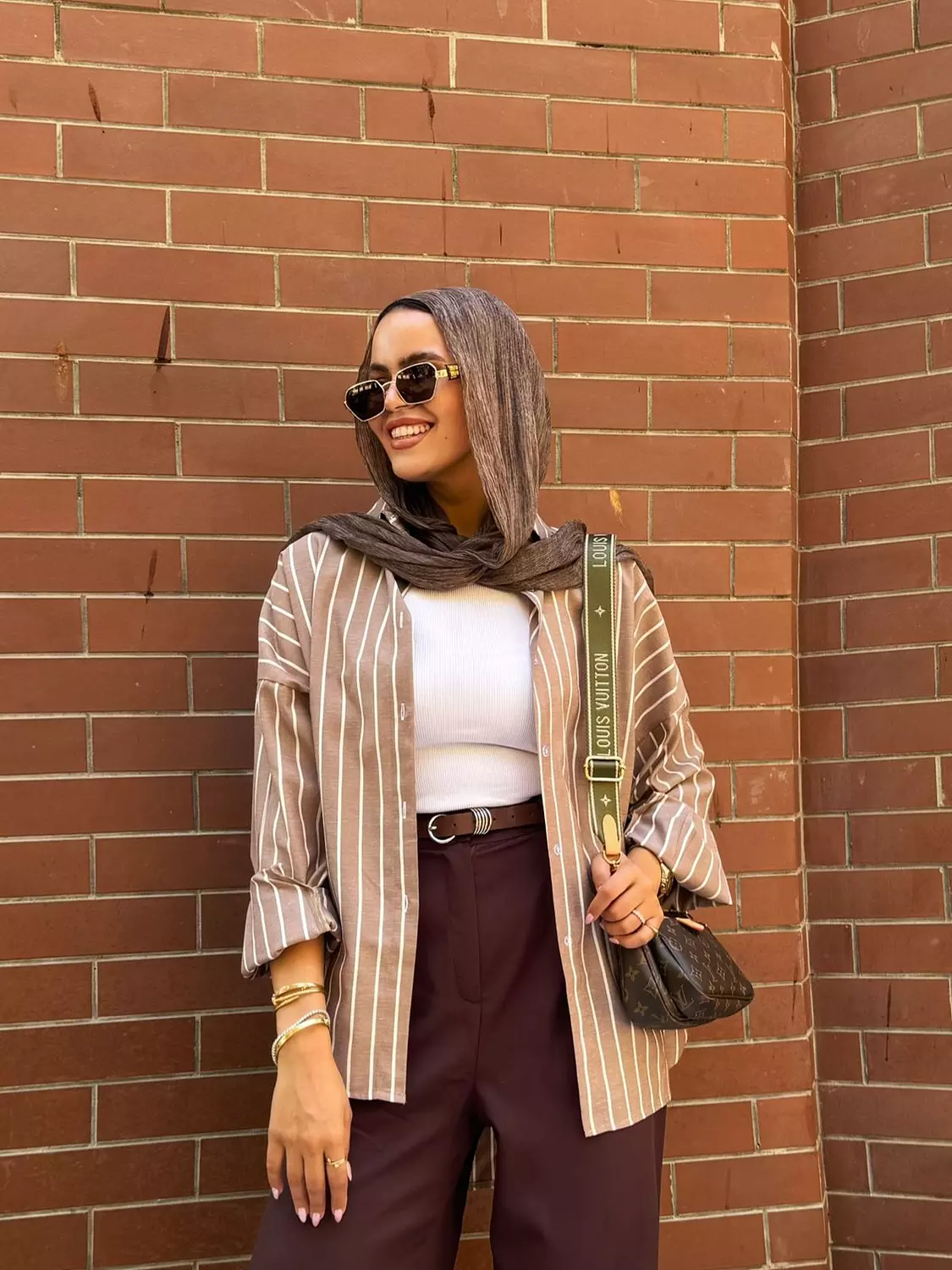 Brown Striped Shirt