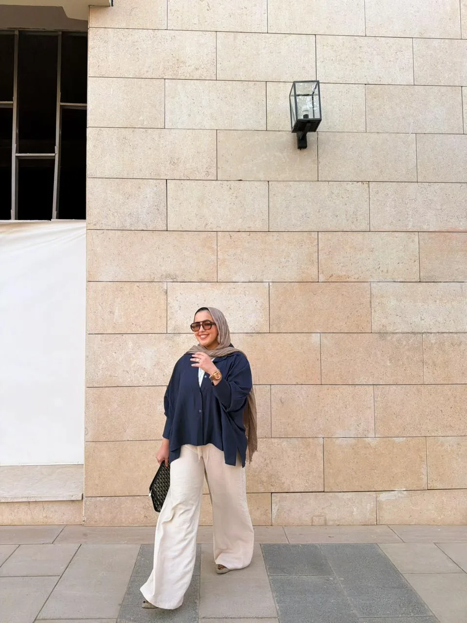 Navy flowy blouse