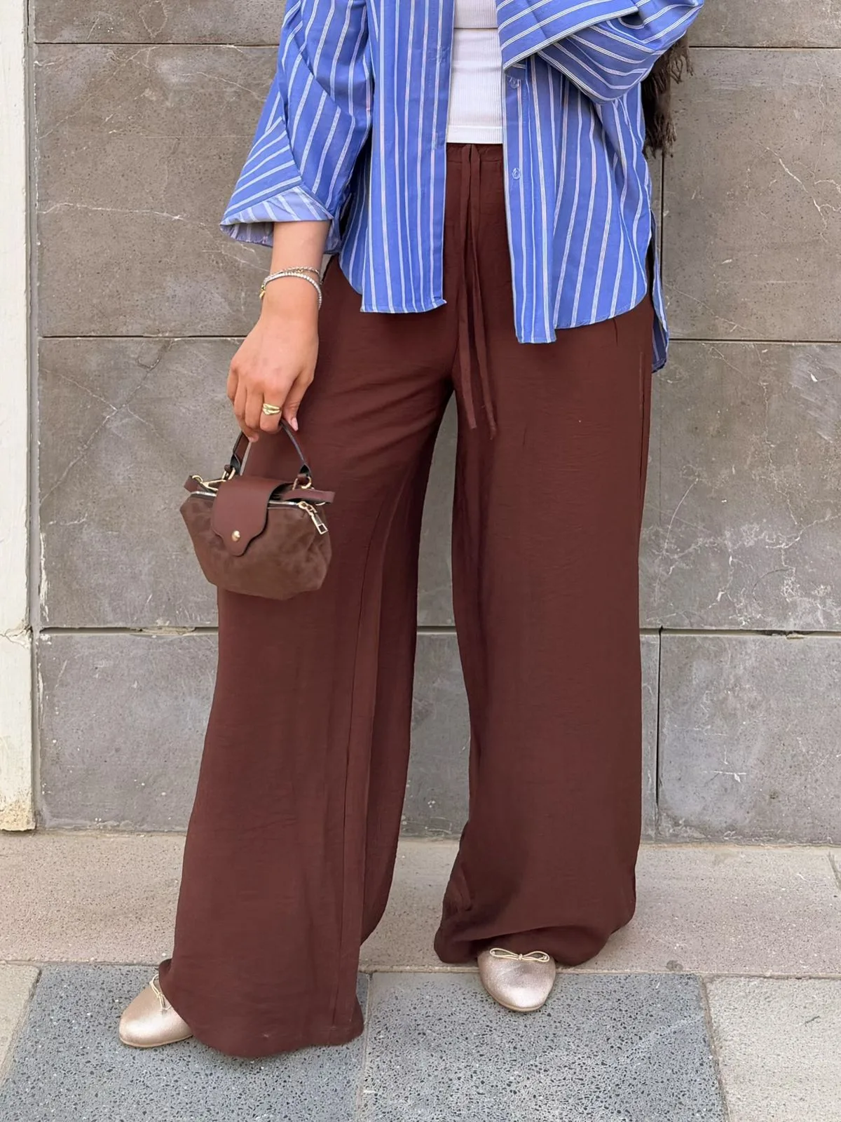 Brown linen pants
