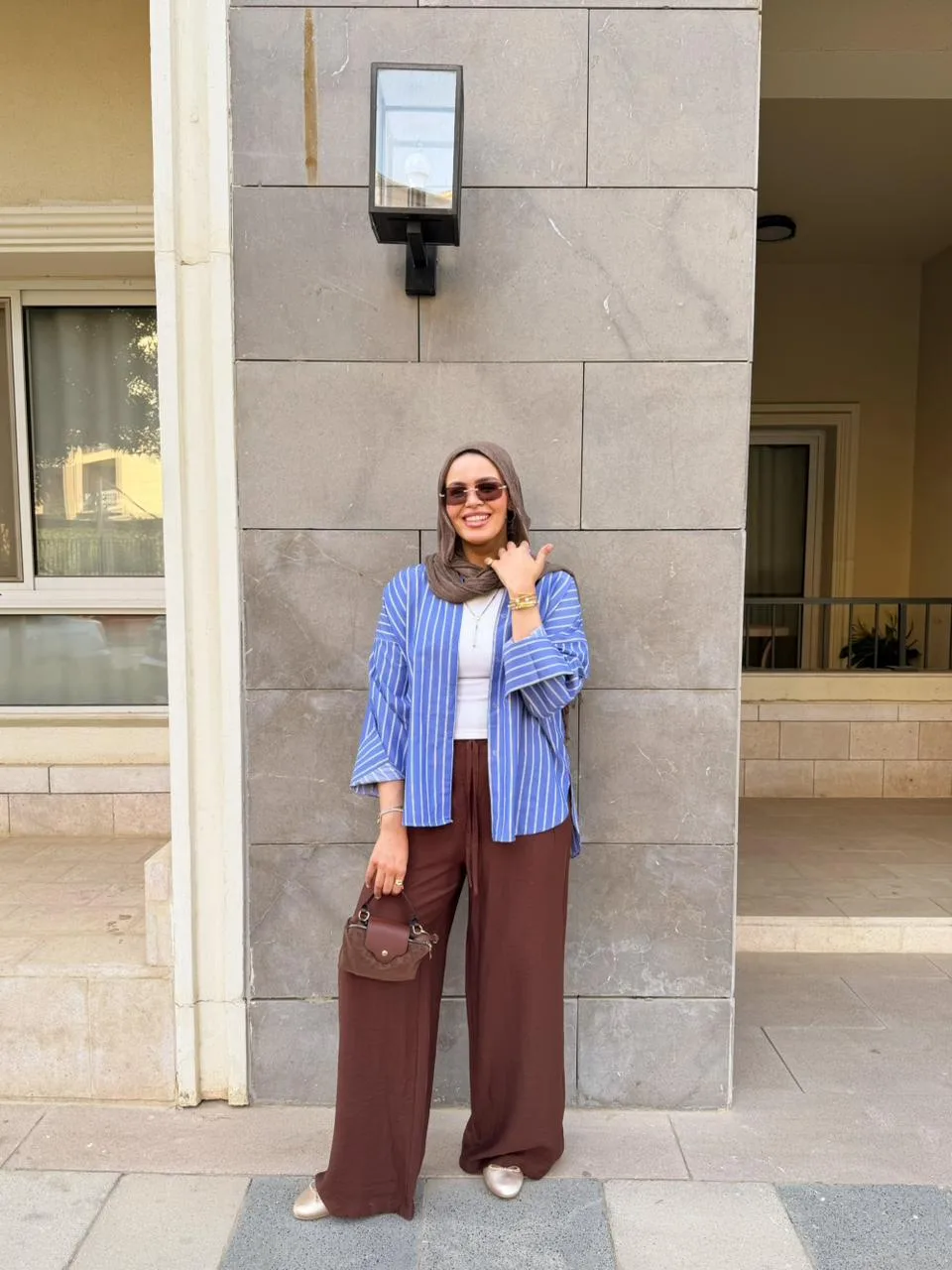 blue striped shirt