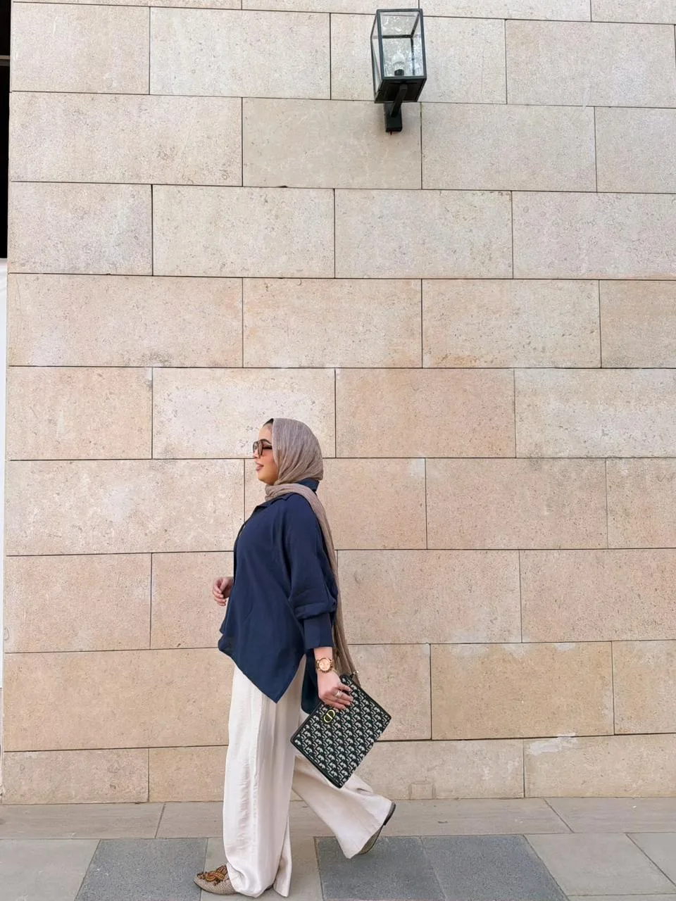 Navy flowy blouse